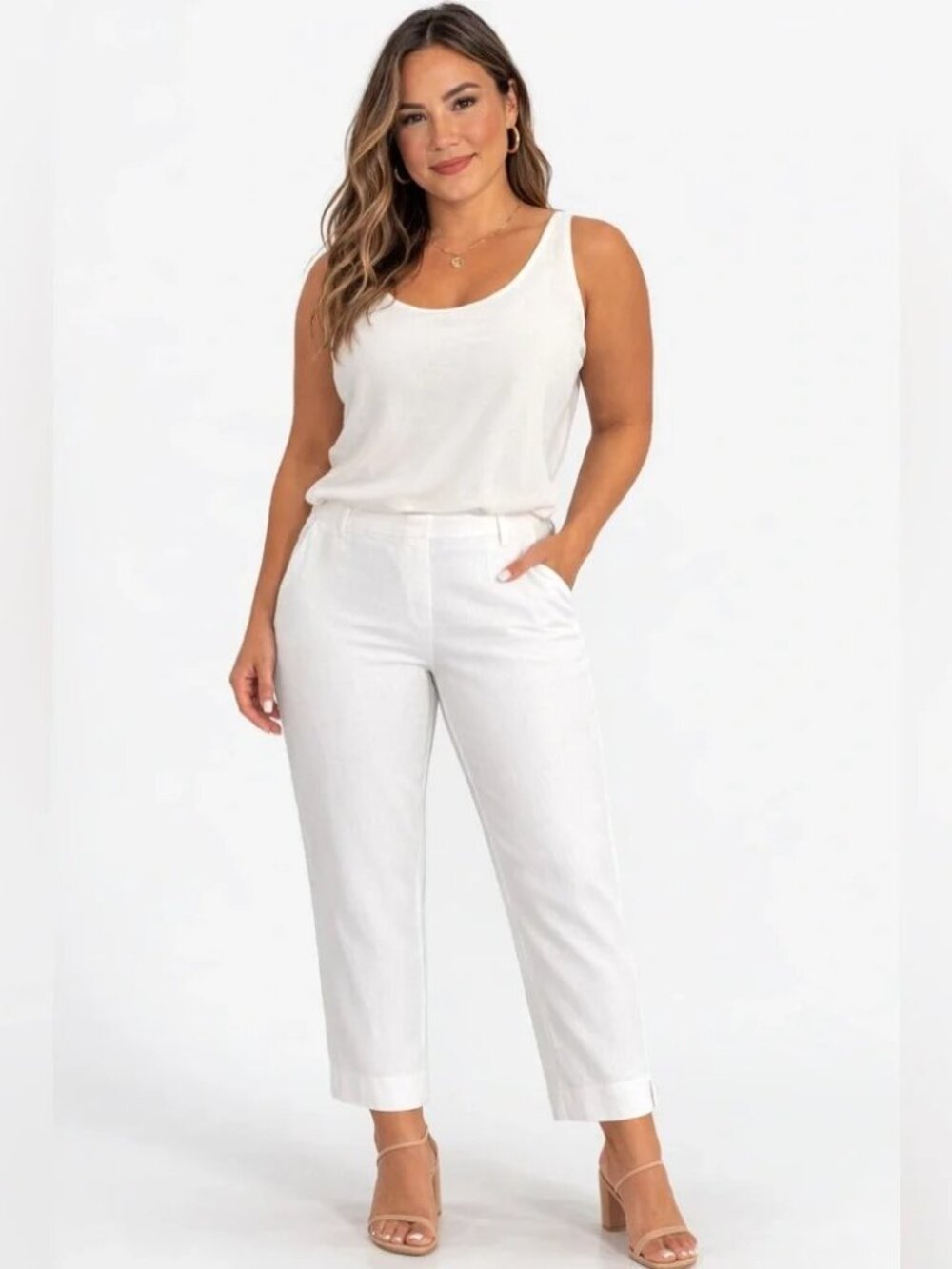 J. Jill Linen Stretch Cropped Pants 3X NWT